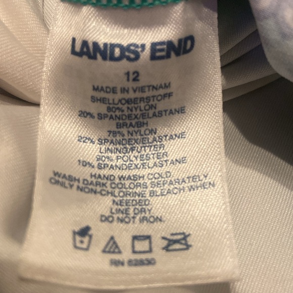 LANDS’ END Size 12 Tankini Top Padded Adjustable Straps Nylon/Spandex - Picture 9 of 9